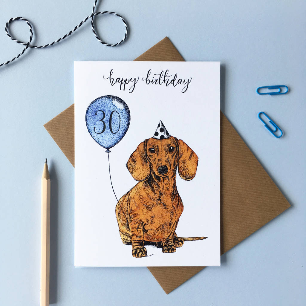 Personalised Sausage Dog Birthday Greetings Card, 1 of 3