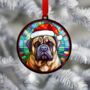 Bull Mastiff In Santa Hat Suncatcher Decoration, thumbnail 2 of 6