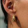 Coral Cz Gold Hoops, thumbnail 4 of 8