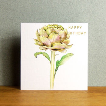 Gold Foiled Artichoke Birthday Card, 4 of 4