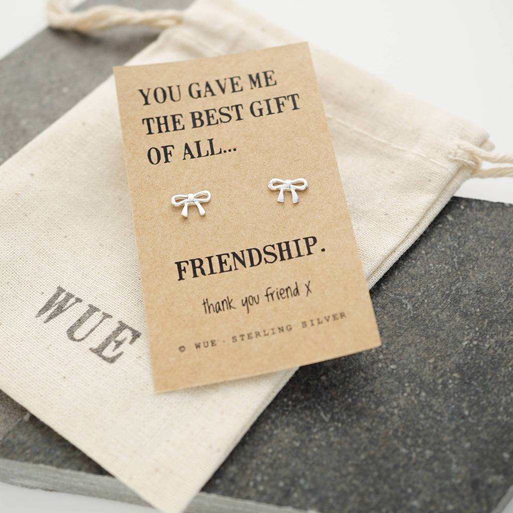 Bow Friendship Gift Earrings By Wue Notonthehighstreet Bow Friendship Gift Earrings
