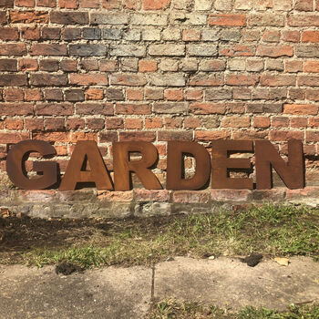 Rusty Metal Garden Letters Sign Decoration Feature, 2 of 6