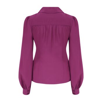 Poppy Blouse In Mulberry Vintage 1940s Style, 2 of 3