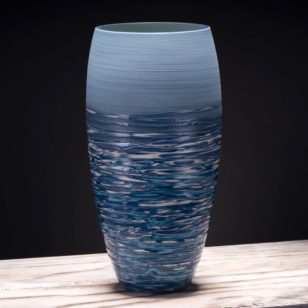 Large Ceramic Curved Vase Coast Series By Rowena Gilbert Contemporary