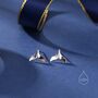 Whale Tail Screw Back Earrings In Sterling Silver, thumbnail 7 of 12