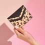 Personalised Leopard Print Leather Card Holder, thumbnail 1 of 6