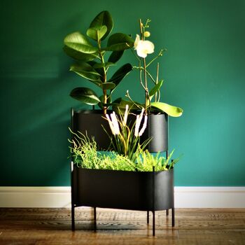 Black Oval Metal Planter Stand, 4 of 8