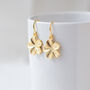 Gold Plated Flower Dangle Earrings, thumbnail 7 of 10