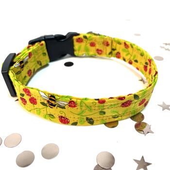 Yellow Bee And Strawberry Dog Collar And Lead, 4 of 8