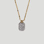 Dog Tag Necklace And Mixed Cz In 18 K Gold Plated Vermeil, thumbnail 1 of 9