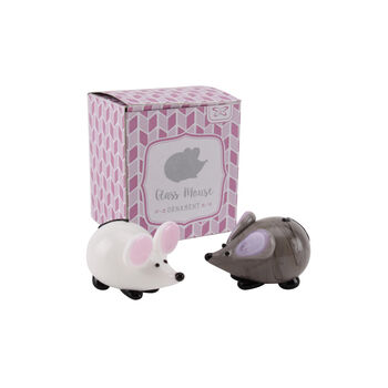 Set Of Two Assorted Glass Mice | Gift Boxed | Decoration | Collectable | Gift For Home, 2 of 4