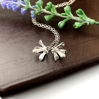 Double Lily Flower Drop Necklace, 5 of 12