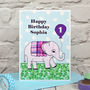 'Elephant' Personalised Childrens Birthday Card, thumbnail 1 of 3