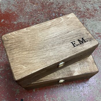 Carved Initials Personalised Memory Box, 3 of 9