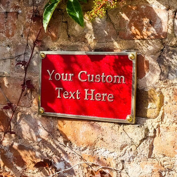 Brass Personalised Plaque | Perfect Custom Door Sign | Home Accessory Decor | Heavy Duty Outdoor Signage, 10 of 12