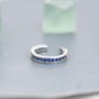 Sapphire Blue Cz Ear Cuff In Sterling Silver, thumbnail 2 of 10