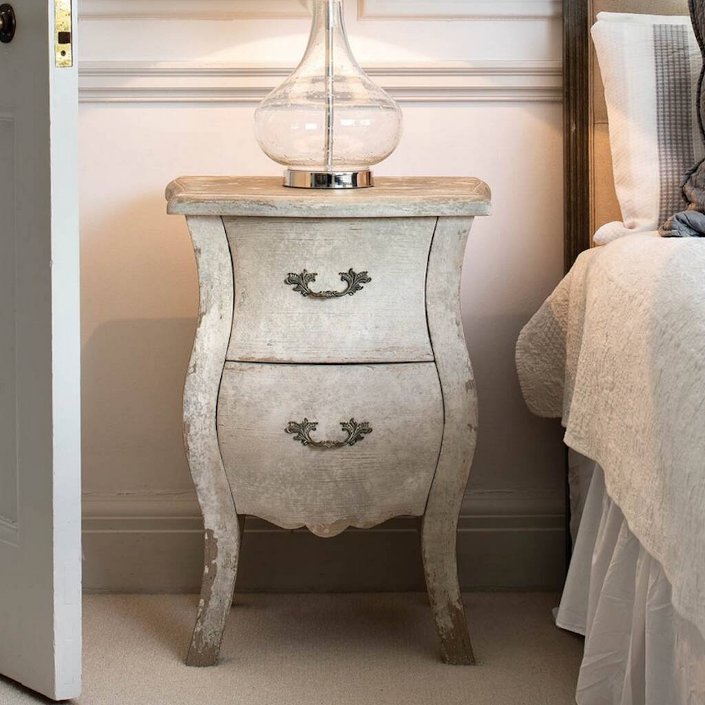 Distressed French Style Chateau Bedside Side Table By Cowshed Interiors
