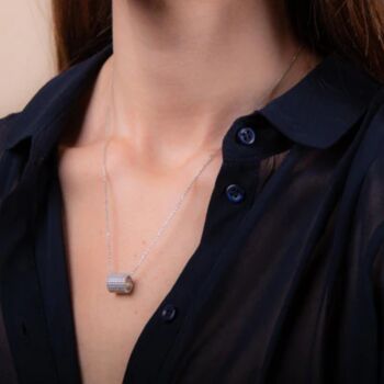 925 Sterling Silver Barrel Pendant, 2 of 3