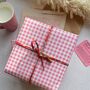 Pink Gingham Paper Fibre Wrapping/Patterned Paper Sheet, thumbnail 12 of 12