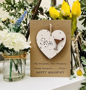 Personalised Friend Birthday Card Wooden Prosecco Gift, 2 of 6