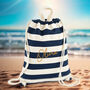 Personalised Embroidered Nautical Drawstring Beach Bag, thumbnail 1 of 2