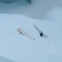 Sterling Silver Very Tiny 2mm Sapphire Blue Cz Stud Earrings, thumbnail 6 of 12