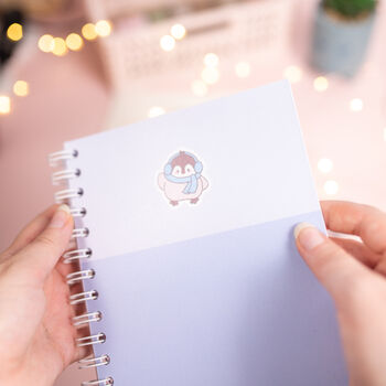 Cute Penguin Spiral Bound Lined A5 Notebook, 3 of 5