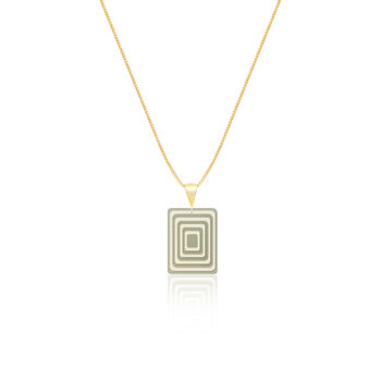 Matching Earrings And Necklace | Green And Cream | Rectangle Set, 4 of 10