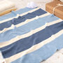 Baby Boys Blue And Cream Candy Stripe Blanket, thumbnail 2 of 11