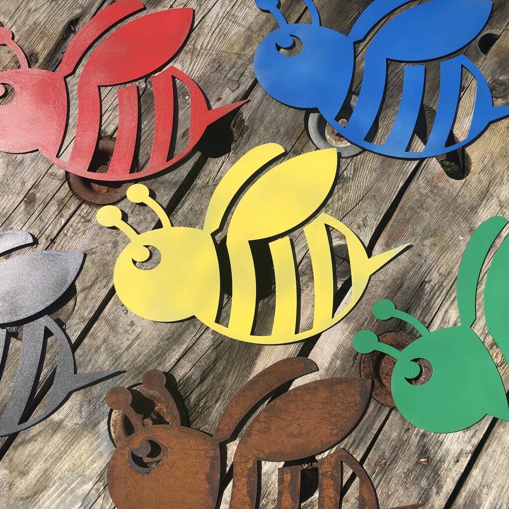 Bumblebee Bee Sign Garden Wall Fence Decoration, 1 of 11