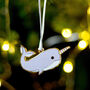Narwhal Christmas Decoration, thumbnail 2 of 5