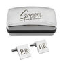 Groom Engraved Wedding Cufflinks And Box Set, thumbnail 3 of 3