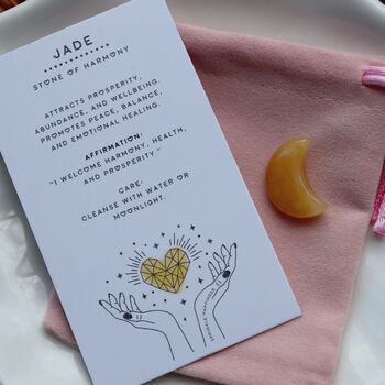 Joyful Yellow Jade Moon Crystal With Gift Message, 2 of 3