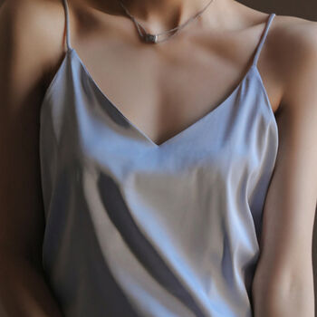 Silver Colour Silky Satin Cami Top, 5 of 10