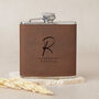 Personalised Initial And Name Leather Hip Flask, thumbnail 1 of 4