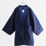 Japanese Padded Cotton Kimono Jacket Size X Large Navy, thumbnail 3 of 8