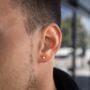 Tiny Steel Stud Earring For Men, thumbnail 1 of 7