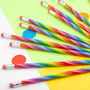 Colourful Rainbow Stripe Pencil, thumbnail 4 of 6