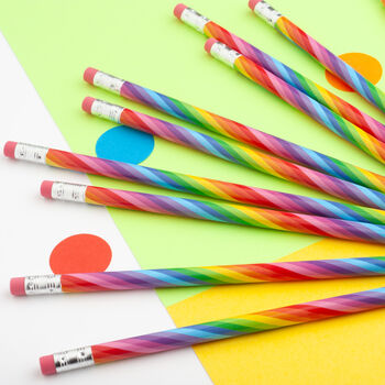 Colourful Rainbow Stripe Pencil, 4 of 6