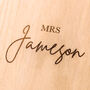 Personalised Mrs Wooden Jewellery Box With Mirror, thumbnail 2 of 6