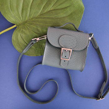 Leather Mini Crossbody Handbag, 2 of 5