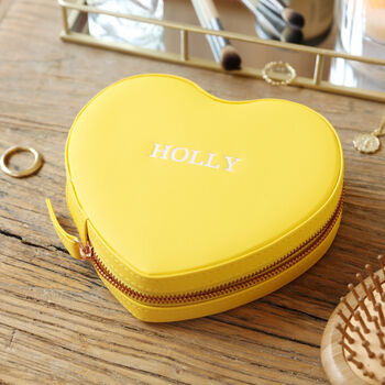 Personalised Initials Heart Travel Jewellery Case, 2 of 11