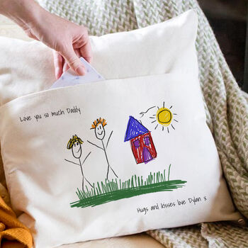 Personalised Hand Drawn Father's Day Cushion, 2 of 3
