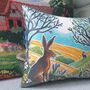 Hare Print Countryside Decorative Cushion For Nature Lovers, thumbnail 7 of 8
