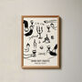 Dinner Party Etiquette Illustrated Wine Print, thumbnail 2 of 5