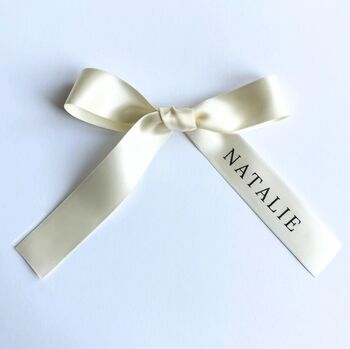 10 Personalised Wedding Satin Ribbon For Glasses, 2 of 2