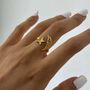 Boho Celestial Moon And Star Ring Adjustable Gold/Silver, thumbnail 6 of 6