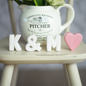 Personalised Ceramic Initials With Heart, 2 of 6