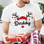 Rudolph Antlers Matching Family White Christmas T Shirts, thumbnail 3 of 5