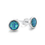 Handmade Blue Opal Silver Stud Earrings, thumbnail 5 of 8